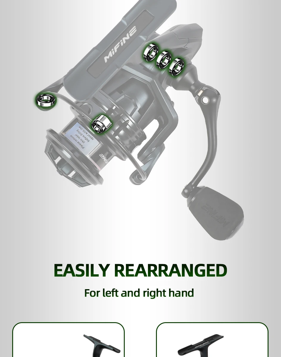 Mifine WREN NANO ULTRALIGHT SPINNING REEL Größe 800/1000 Hochgeschwindigkeits-Übersetzungsverhältnis 5,2:1 Max Bremskraft 4KG 5+1BB Angelrolle Forelle Barsch – Detail 7