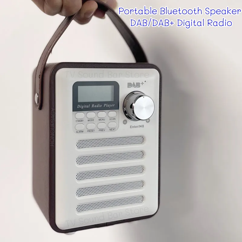 

Retro Portable DAB/DAB+ Digital Radio Receiver FM Radio Handled USB TF Card MP3 Player Bluetooth Speaker for Stations Presetting