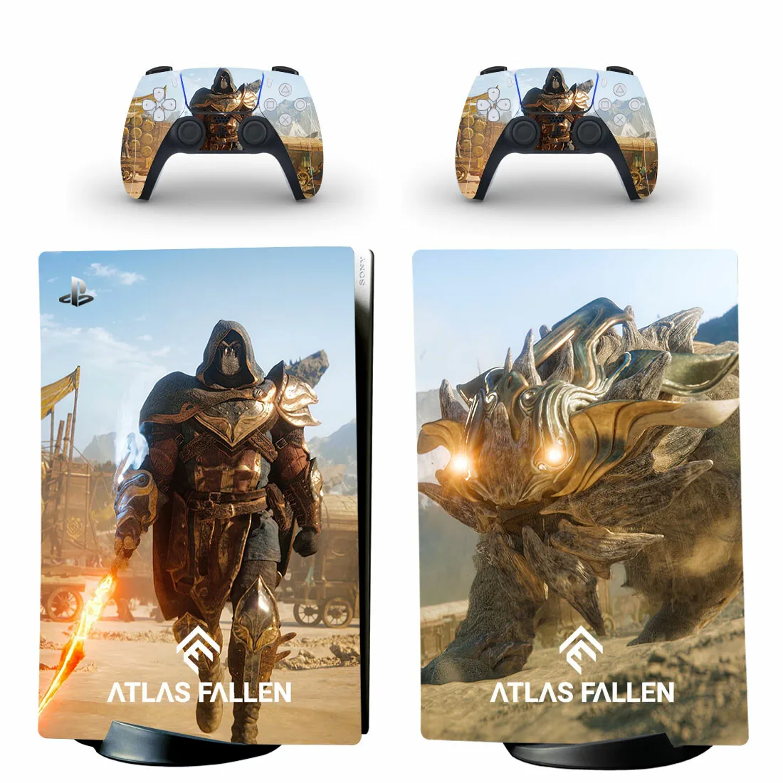 Atlas Fallen PS5 pegatina de piel Digital, cubierta de calcomanía para consola y 2 controladores, pieles de vinilo