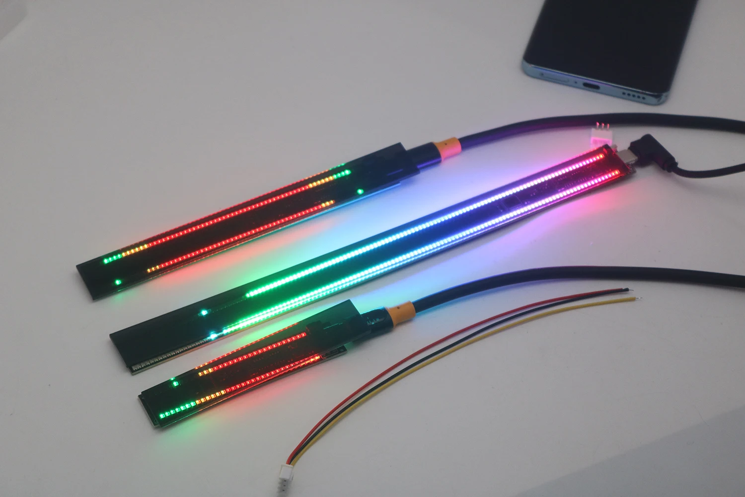 المزدوج 32/64/128 LED مؤشر مستوى الصوت الملون إيقاع ديناميكي ضوء ستيريو الموسيقى الطيف العرض ، نوع C USB مصباح الغلاف الجوي