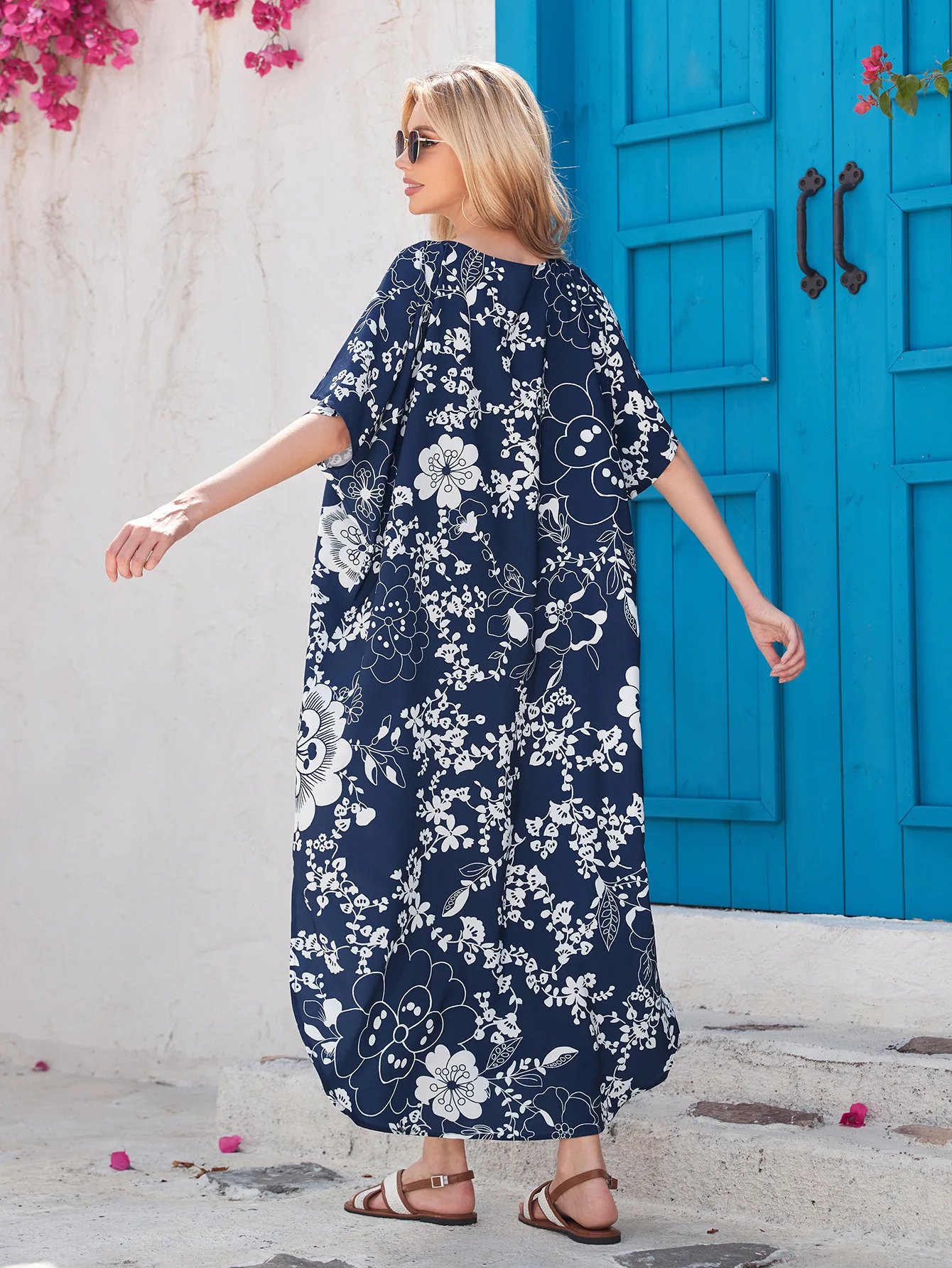 قفطان فستان للنساء ، قفطان منقسم جانبًا ، ثوب سباحة ، تستر ، ملابس خروج طويلة على الشاطئ ، كاجوال