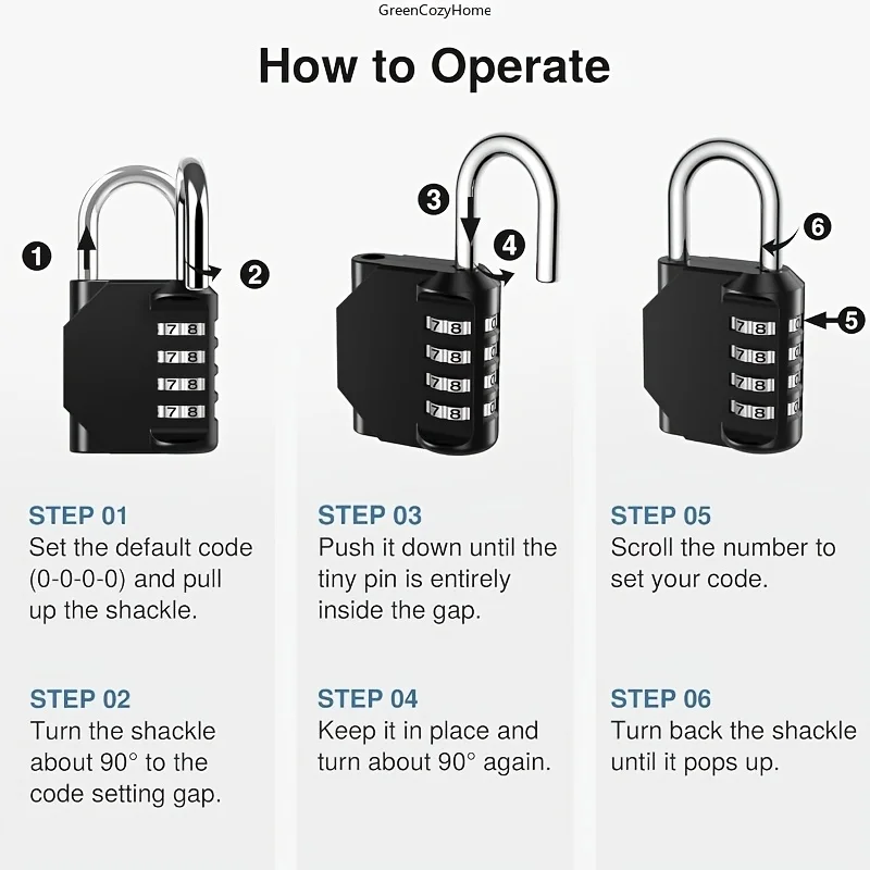 A 4-Digit Combination Lock Designed for Securing Outdoor Items Such As Gym Lockers,Toolboxes,Gates, Fences, Storage Units image 5