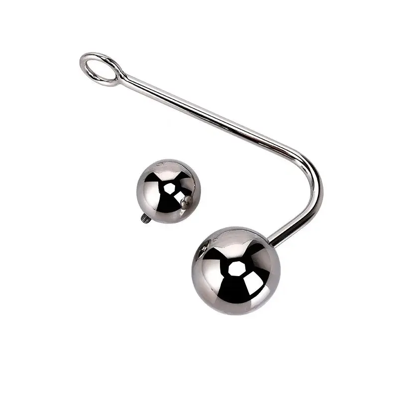 Stainless Steel Metal Anal Plug Double Ball Anal Extender Gay BDSM Anal Hook Sex Toy for Man Butt Hook Dilator Prostate Massager