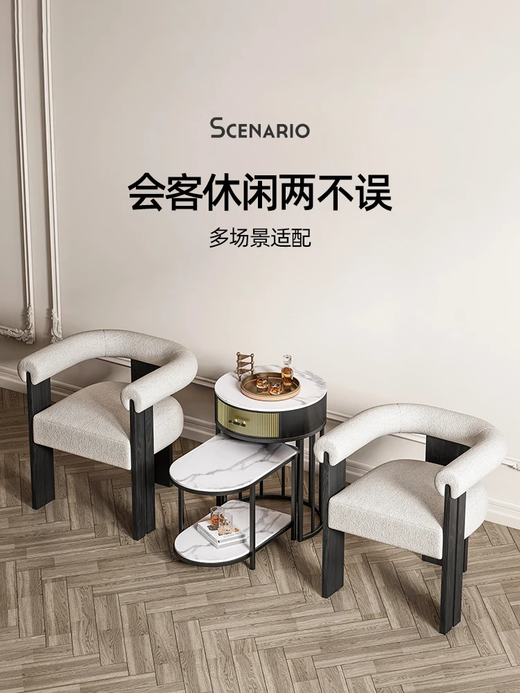 Light luxury rock board sofa edge cabinet, circular  several corner cabinets, Nordic small coffee table side table