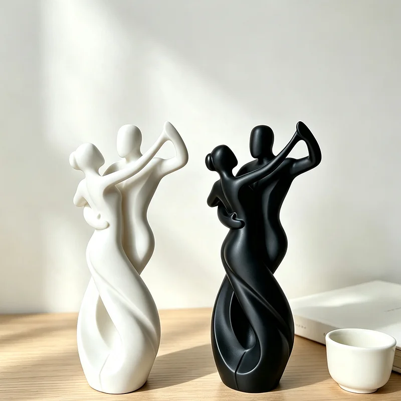 3D-gedruckte Walzer-Tanzskulptur, abstrakte, minimalistische menschliche Figur, modernes Schreibtischdekor, Heimdekoration