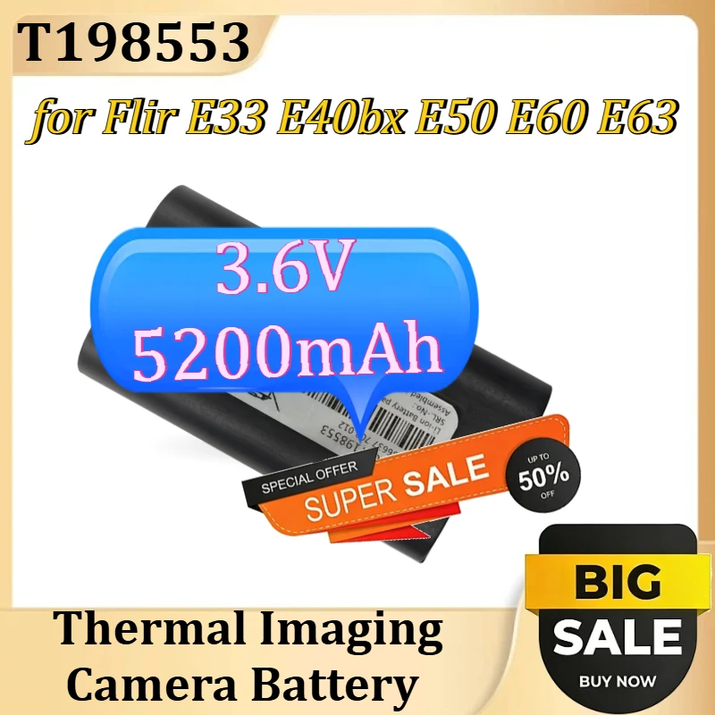 

T198553 for Flir E33 E40bx E50 E60 E63 Thermal Imaging Camera Battery 3.6V 5200mAh