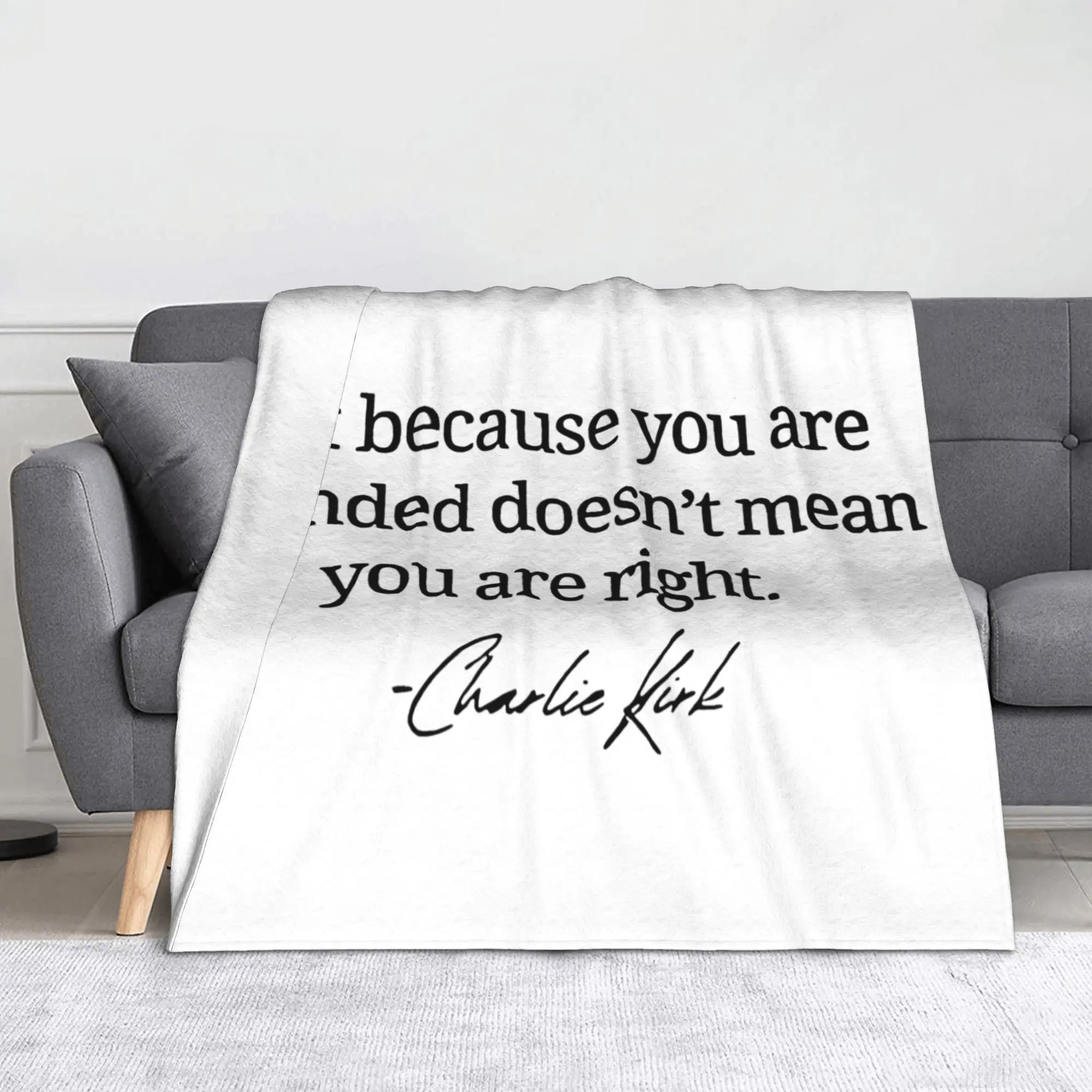 Charlie Kirk Quote RIP Blanket Cover A True Patriot Wool Throw Blankets Couch Decoration Soft  Bedspread Breathable Rug Piece
