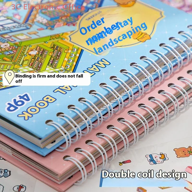 49 Pieces/bag Business Town Series 3D Miniature Scene Stickers Book Visual Stacking Decals For DIY Toys Kids Gifts