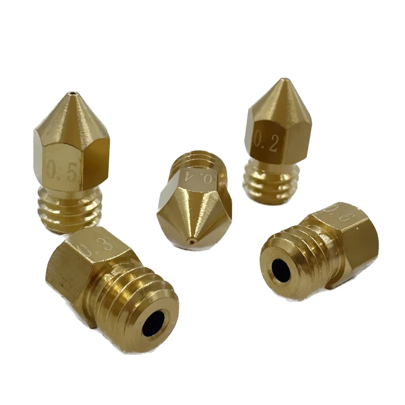 10/20 Pcs MK8 Brass Nozzle 0.2MM 0.3MM 0.4MM 0.5MM 0.6MM Extruder Head Nozzles For 1.75MM CR10 CR10S Ender-3 3D Printer Parts