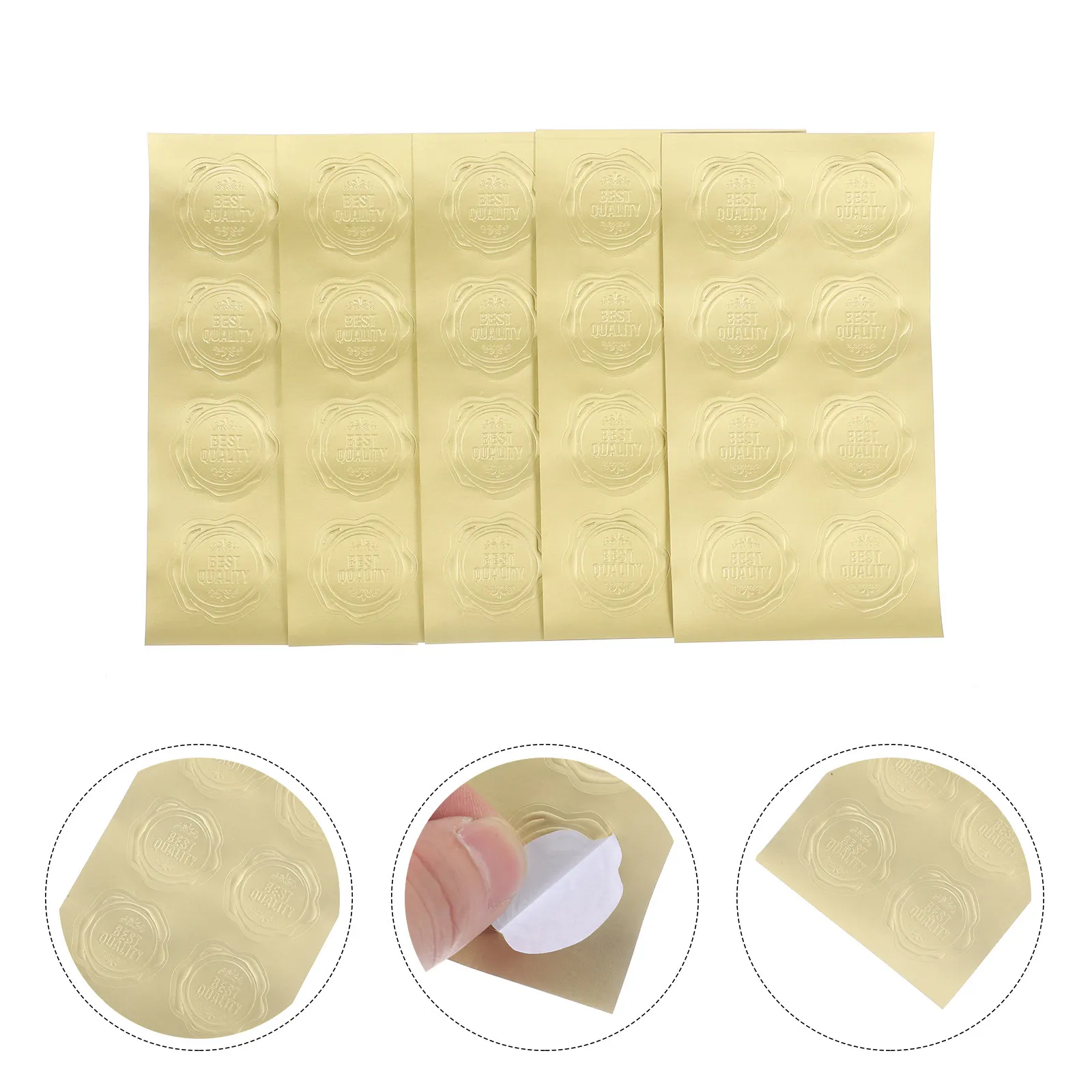 

20 Sheets Multi-Function Gift Stickers Gold Embossed Self-Adhesive for Packaging Sealing Labels Household Envelope Seals Baking