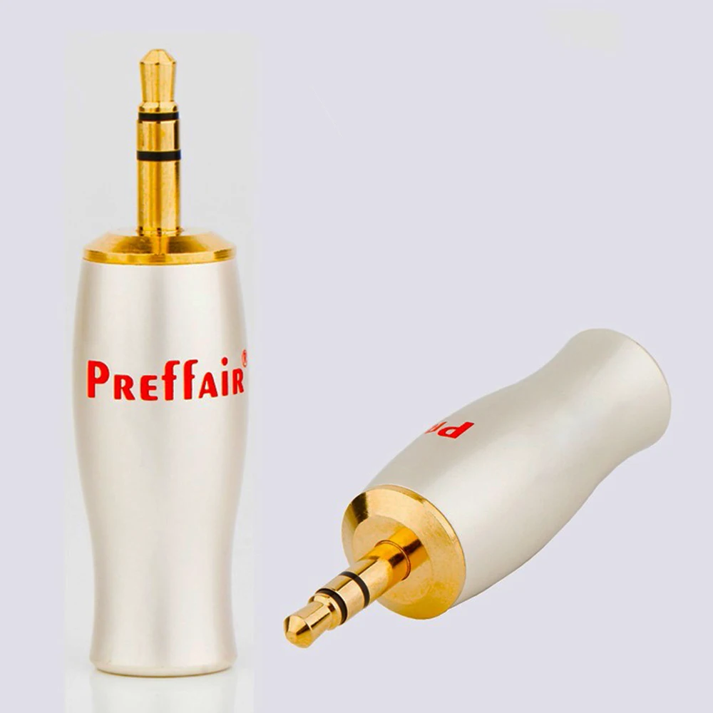 محول سماعة أذن مطلي بالذهب Preffair ، مقبس صوت ، 3 أعمدة ، سماعة رأس ستيريو ذاتية الصنع ، إصلاح سماعة أذن ، جودة عالية