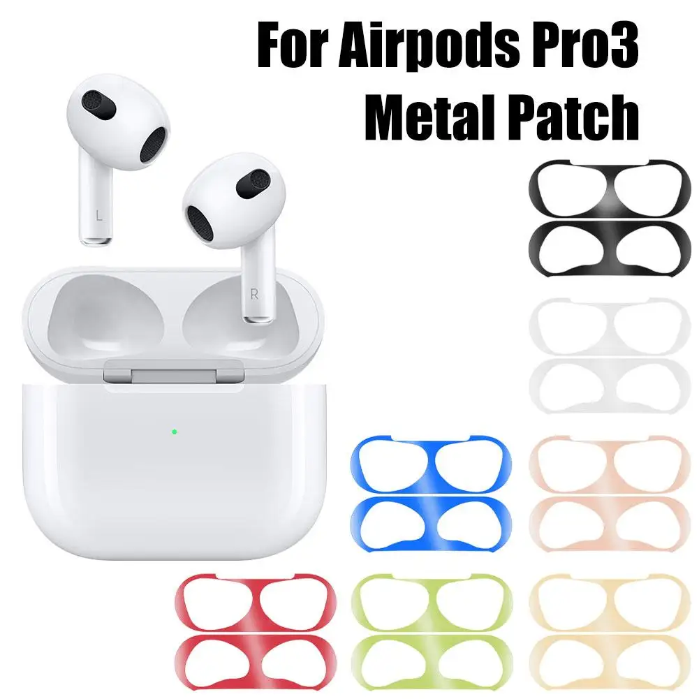 Metal Dust Guard Sticker Case for Apple AirPods Pro 3 Dust Guard Protective Anti-scratch Earbuds Film Headphone Box Accessories