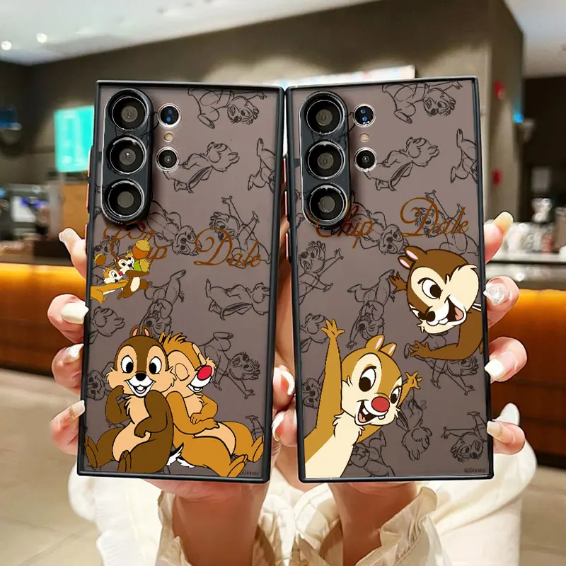 Chip \'n\' Dale Bambi For Samsung S24 S23 S22 S21 Ultra S20 FE S10 Plus Lite 4G 5G Frosted Translucent Phone Case