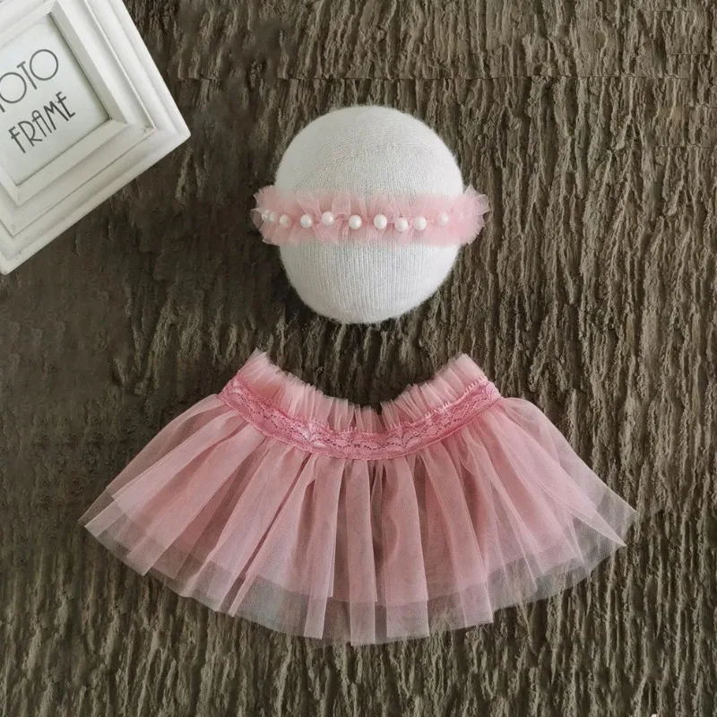 Newborn Baby Girls Photography Clothing Headband+tutu Shirt Multi-colors Studio Shooting Accessories