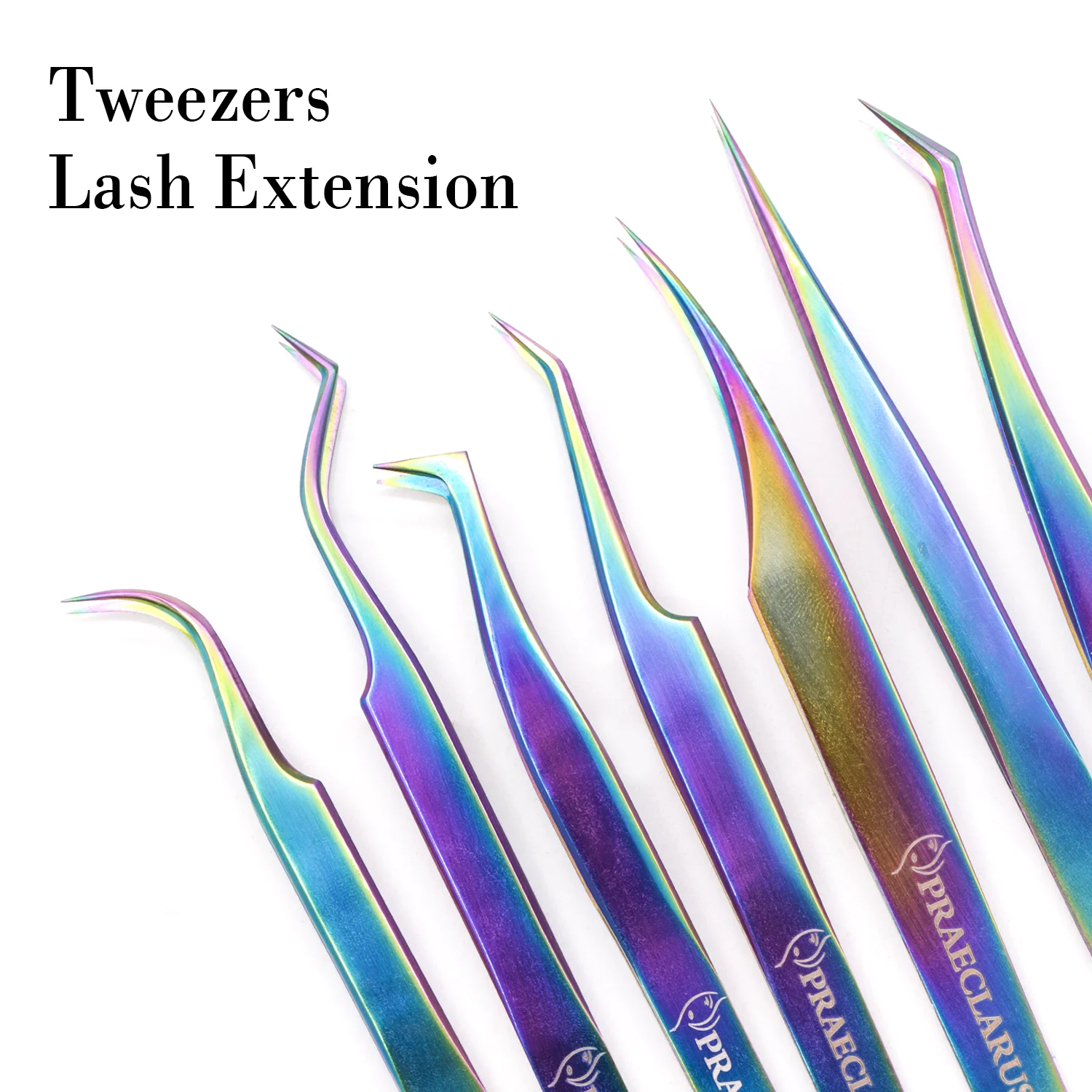 まつげエクステンション用ピンセットカラフルなピンセットステンレス鋼高精度ピンセットプロフェッショナルまつげエクステンションツール ﻿