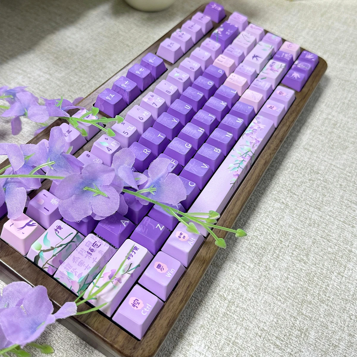 Thème Guofeng keycap design original usine originale ensemble complet de keycaps glycine