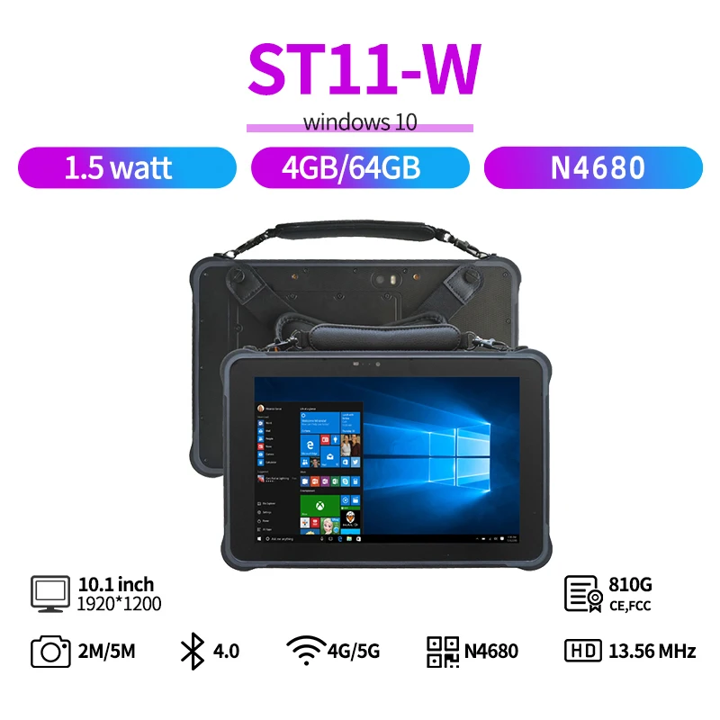 Sincoole Black 10.1inc Rugged Tablet Rom 64gb Ram 4gb  Industrial Computer St11 Cpu Z8350 Windows 10pro Rich Interface Hot Sale