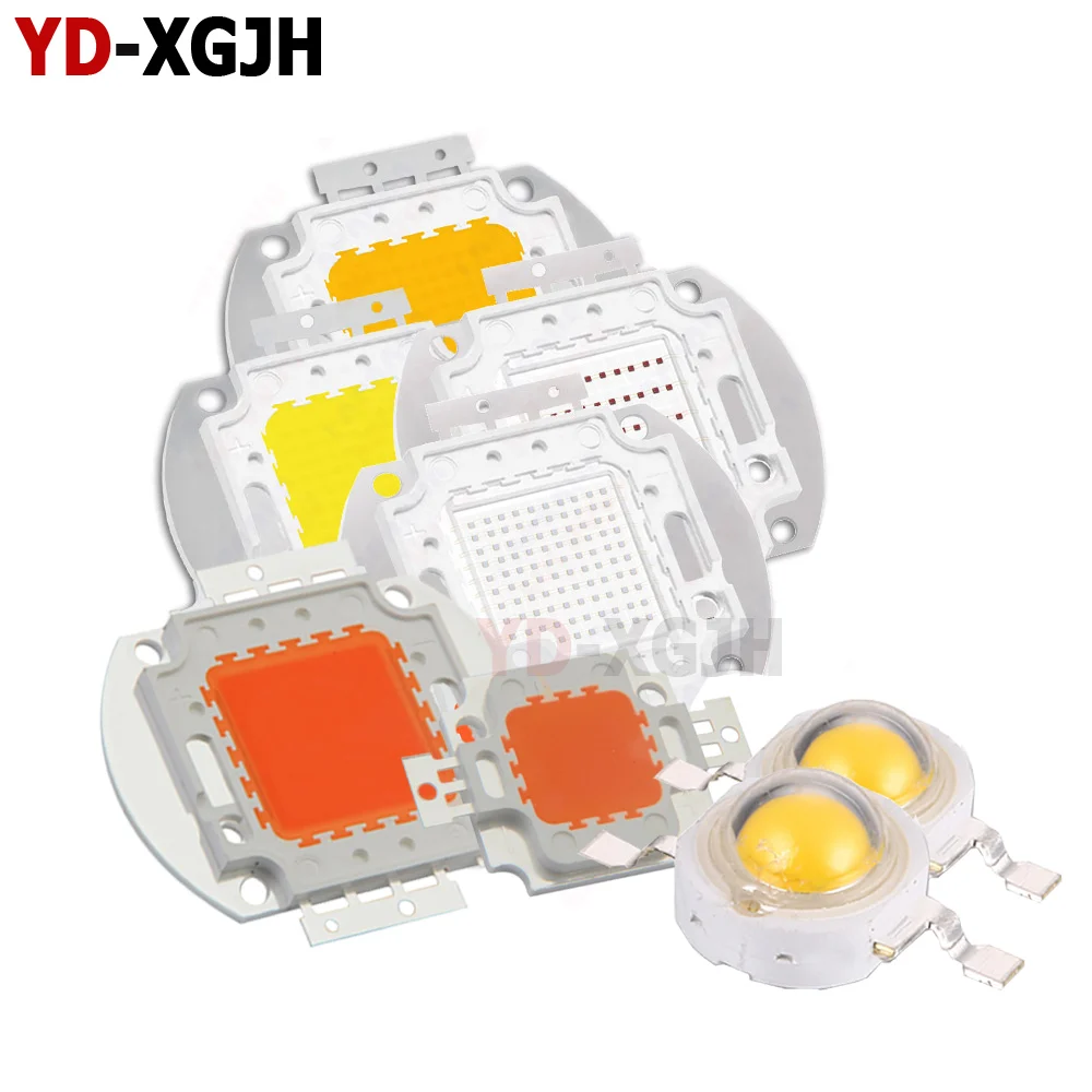 High Power LED Chip 50W Natural Cool Warm White Blue Red Amber Cyan Full Spectrum RGB 660 440nm For Floodlights Spotlights