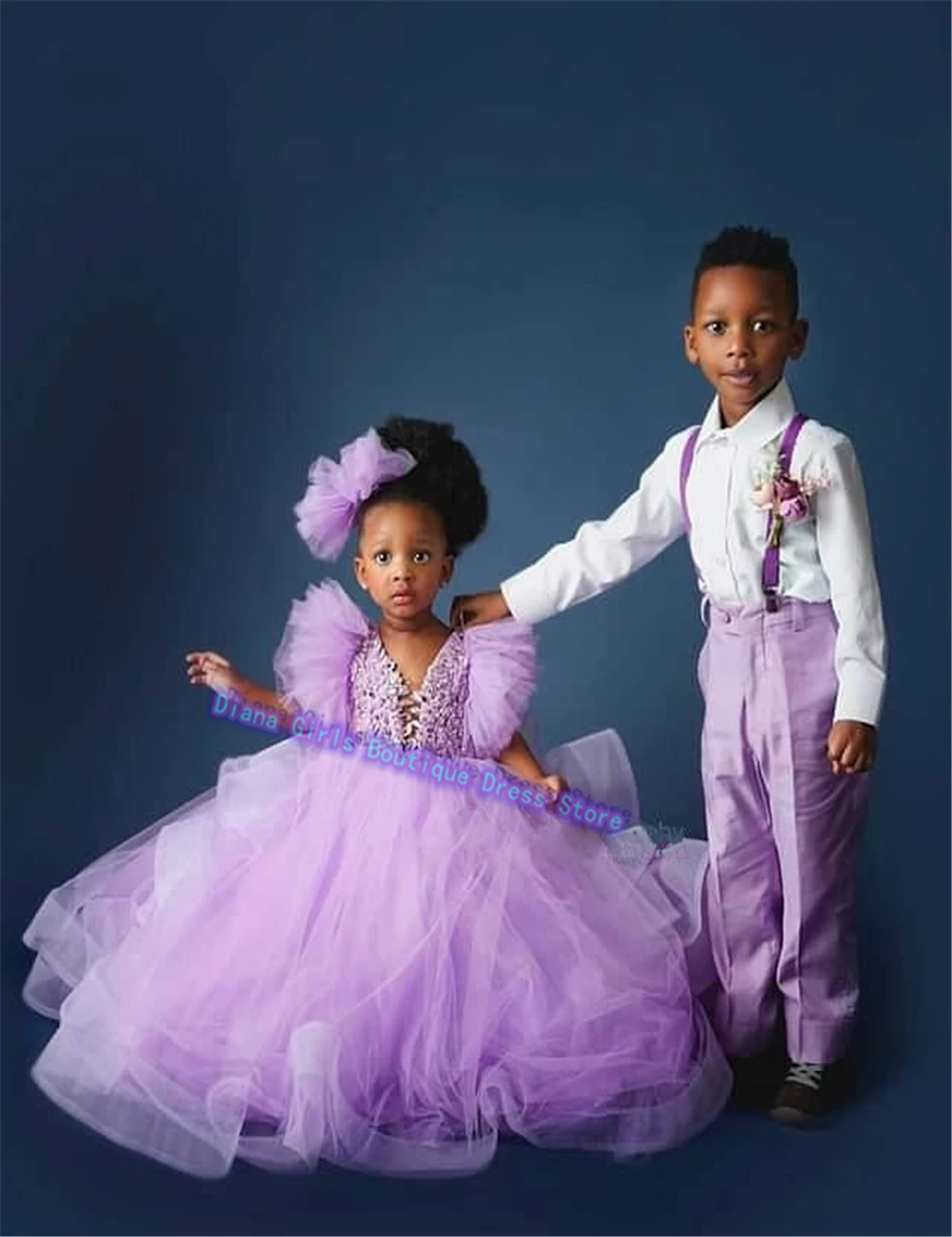 Luxury Lavender Flower Girl Dress Tulle Fluffy with Quality Applique for Little Baby Girls Wedding Birthday Party Evening  Gowns