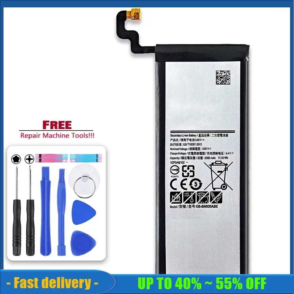 EB-BN920ABE 3000mAh Battery For Samsung GALAXY Note 5 N9200 N920t N920c Note5 SM-N9208 Bateria