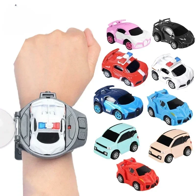 Children Boys Gift Cartoon Mini RC Remote Control Car Watch Toys Electric Wrist Rechargeable Wrist Racing Cars Watch for Girls