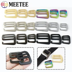 2/4Pcs Meetee 19/25/32/38mm Metal Tri-Glide Slider Buckles Handbag Strap Belt Adjust Hook Clasp Luggage Ring Hardware Accessory