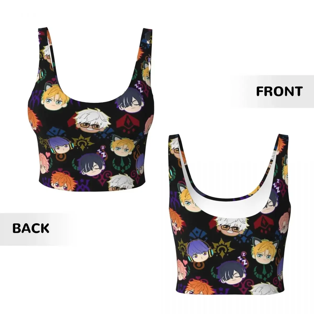 Custom Obey Me - Demon Brothers Women Sports Vest Bra Gym Workout High Impact Yoga Crop Tank Tops