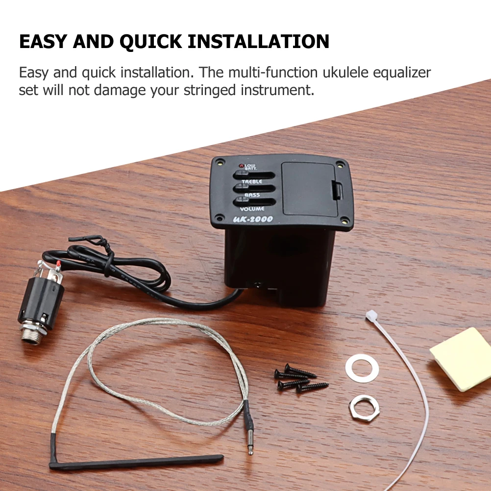 

1Set Ukulele Pickup Plastic Metal Equalizer Acoustic Preamp Amplifier Instrument Sound Accessory Quick Installation