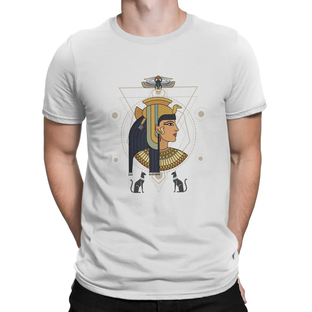 Egyptian Ancient Egypt Culture Creative TShirt for Men Cleopatra Queen Round Neck Polyester T Shirt Personalize Gift Clothes