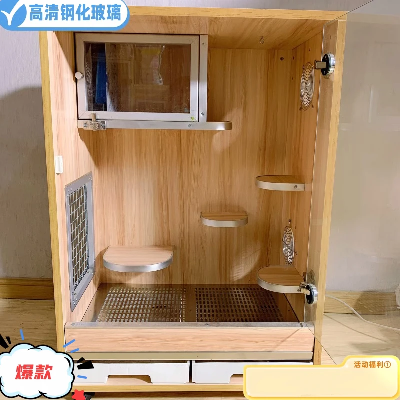 

Клетка-шкаф для хомяков и кенгуру с кондиционером, охлаждающая, с дверцей из закаленного стекла, модель Ice Nest