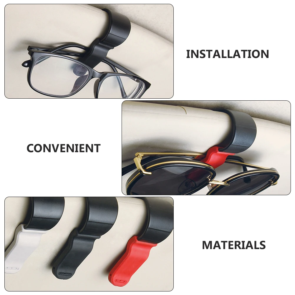 

2pcs Visor Glasses Holder Sunglasses Clip Auto Windshield Easy Install Scratch Resistant Secure Fixation Durable