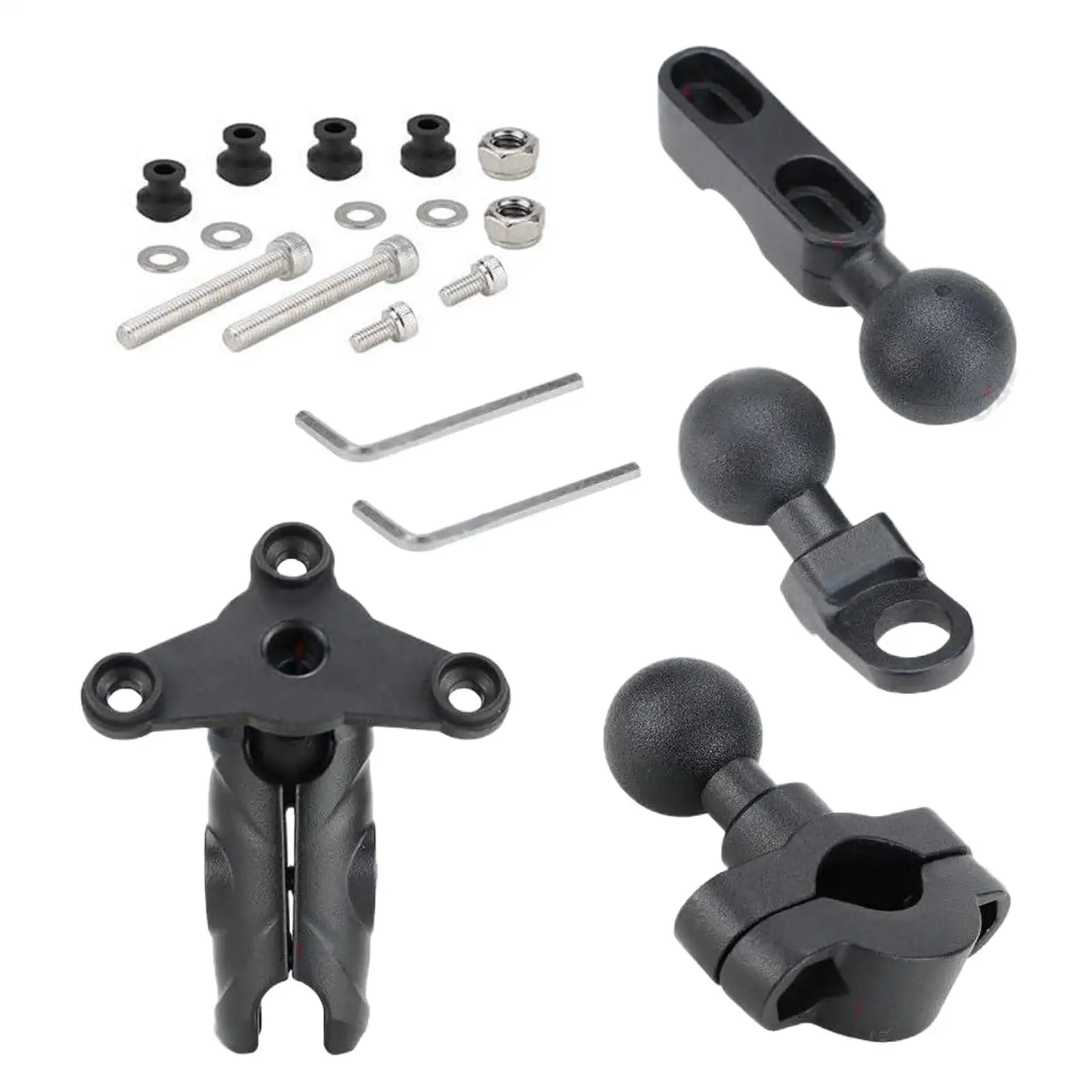 M8 Ball Head Dash Cam Mount Non-Slip Portable Mounting Bracket Motorcycle Action Camera Mount Holder For Outdoor Driving Travel