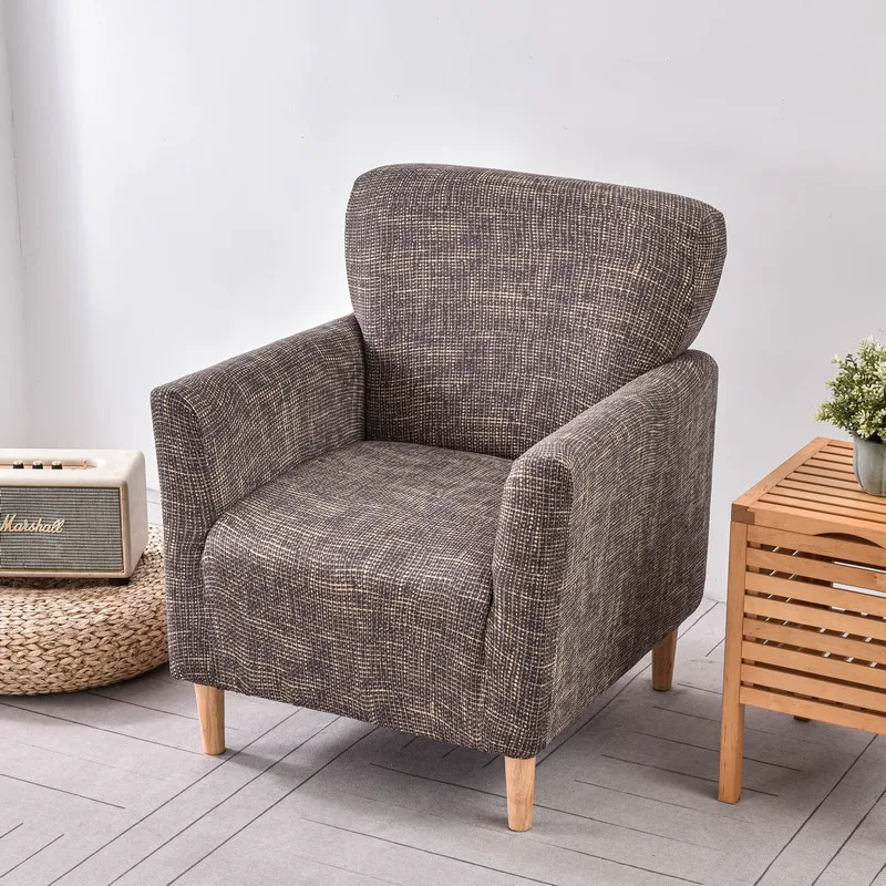 Elastic Single Sofa Cover Tub Chair Cover Nordic Home Decor Room All Inclusive Armchair Slipcover Club Bar Hotel Sofa Covers