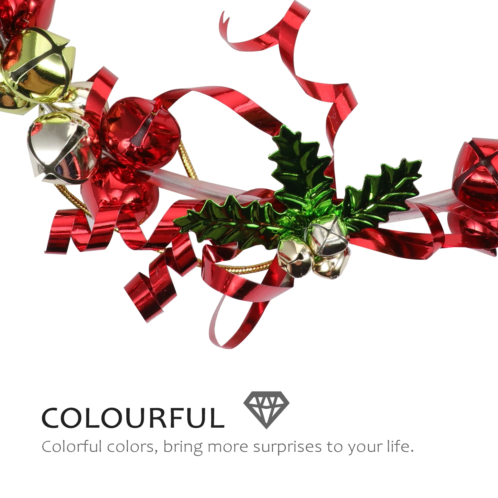 

1 шт., Рождественский колокольчик, венок, декоративный металлический подвесной дверной венок, магазин, вечерние фон, окно, рождественский фестиваль, орнамент