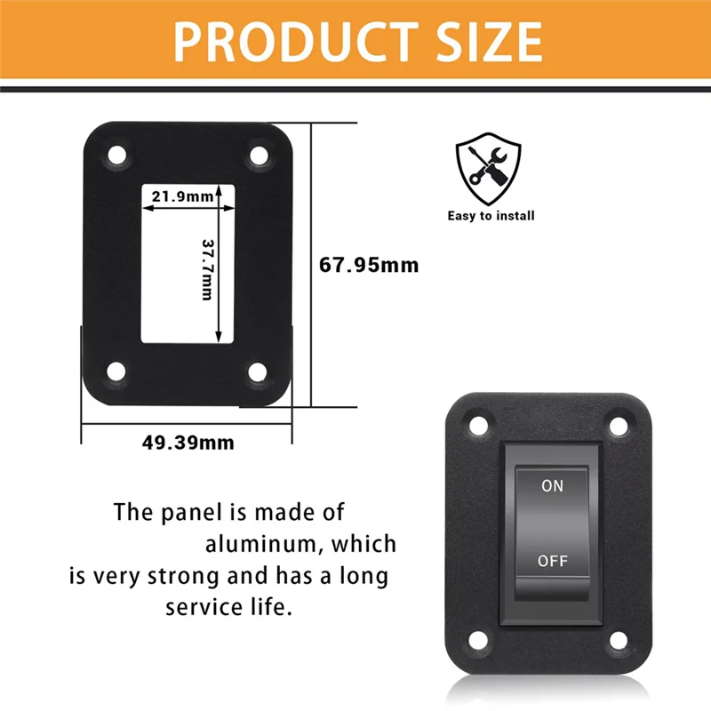 On-Off Switch 12V 20A 4 Pins DPST Rocker Switch Panel RV Light Switch For RV Trailers Campersboats KCD2-7-201-B1-DZ