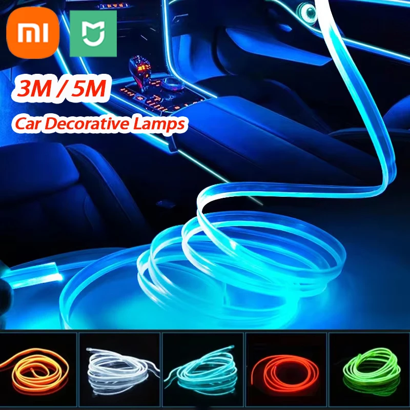 Xiaomi Mijia Car Interior LED Light Decorative Atmosphere Lamp USB  Auto DIY Flexible Diode Ambient Cold Lights For Party 3M/5M