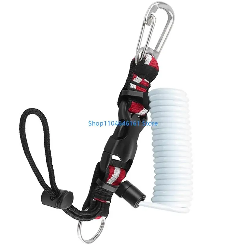 Multipurpose Diving Lanyard Quickly Release High Strengths Coated Spring Cord