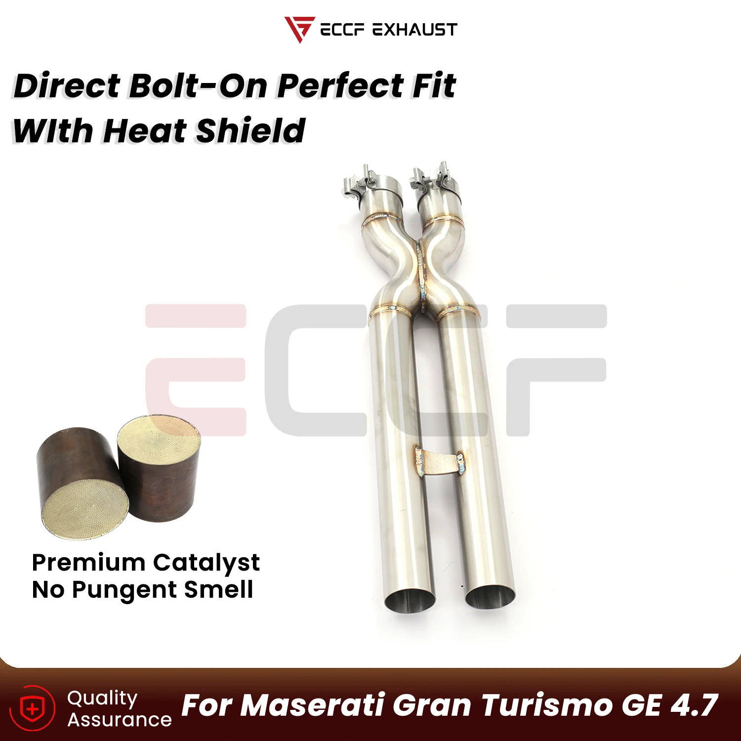 Sporty X Shape Mid pipe For Maserati Gran Turismo GE 4.7 Aggressive Exhaust Sound Plug and Play Performance Upgrade