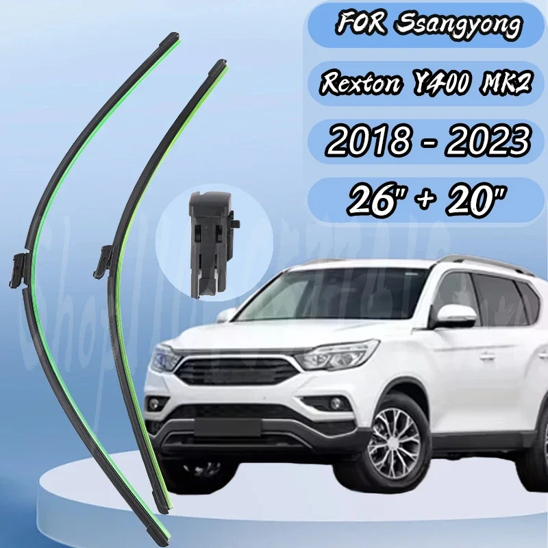 

Car Wiper For Ssangyong Rexton Y400 MK2 2018 - 2023 Front Windshield Wiper Blades Brushes Cutter Car Accessories 26"+20"