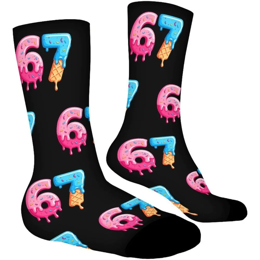 Funny Crew Socks Featuring Ice Cream And Memes, Perfect Gifts for Both Men And Women