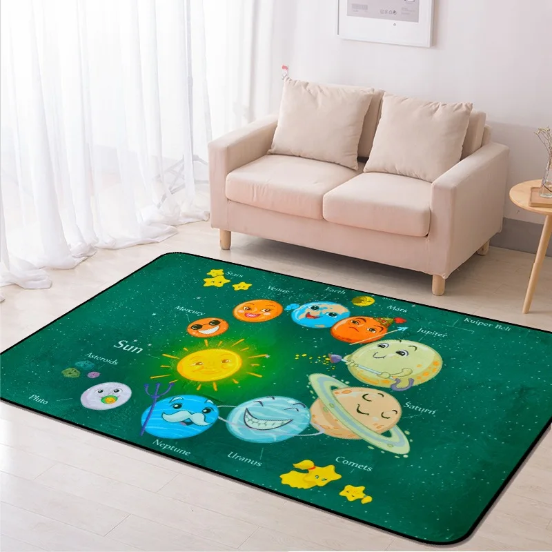 Cartoon Children's Carpet Childlike Robot Living Room Bedroom Bay Window Leisure Home Blanket Floor Mat