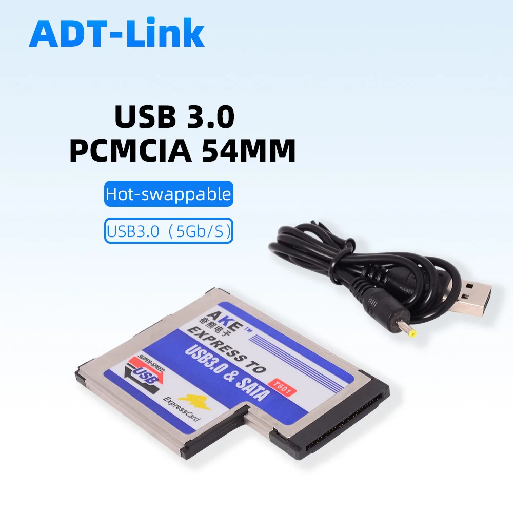Notebook Express To USB 3.0 + SATA Expansion Card ExpressCard 54mm T-shaped L-shaped Supports Windows 2000/xp/Vista/Win7