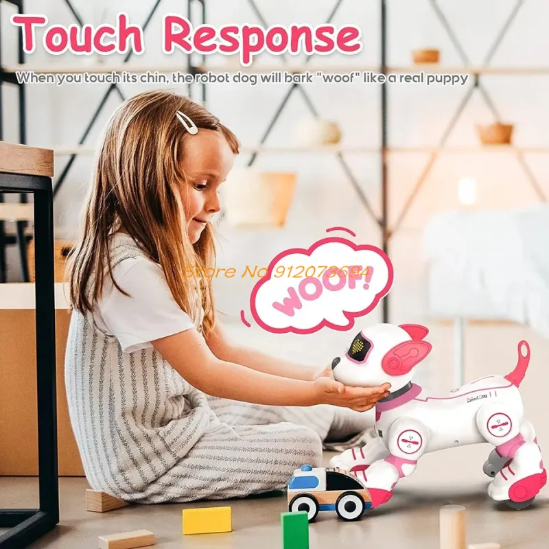 Intelligent Program Funny Wireless Control RC Animal Dog Follow Dancing Touch Sensing Roll Stunt Remote Control Robot Dog Toy