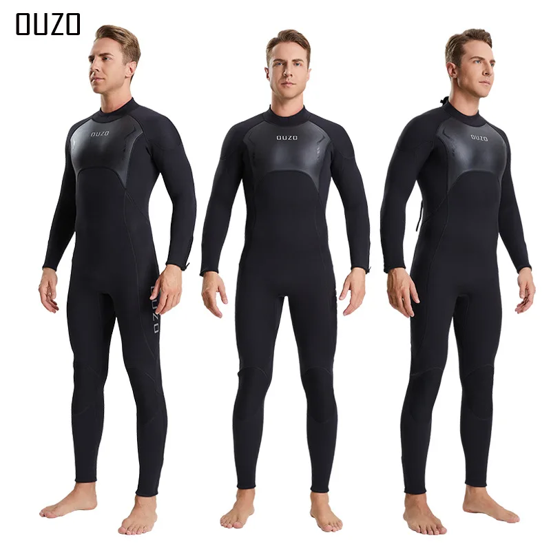 

New 3mm Neoprene Wetsuit Men's Long Sleeved One-piece Diving Suit Thickened Winter Warm Surfing Snorkeling Diving Suit