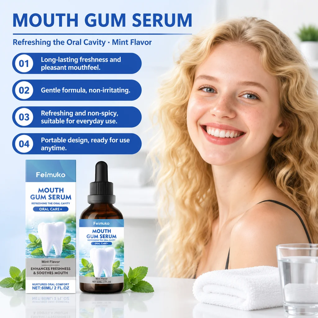 Feimuko Gum Repair Care Drops Relieve Tooth Damage Reduce Inflammation Lasting Fresh Breath Oral Hygiene Health Care Gums Serum