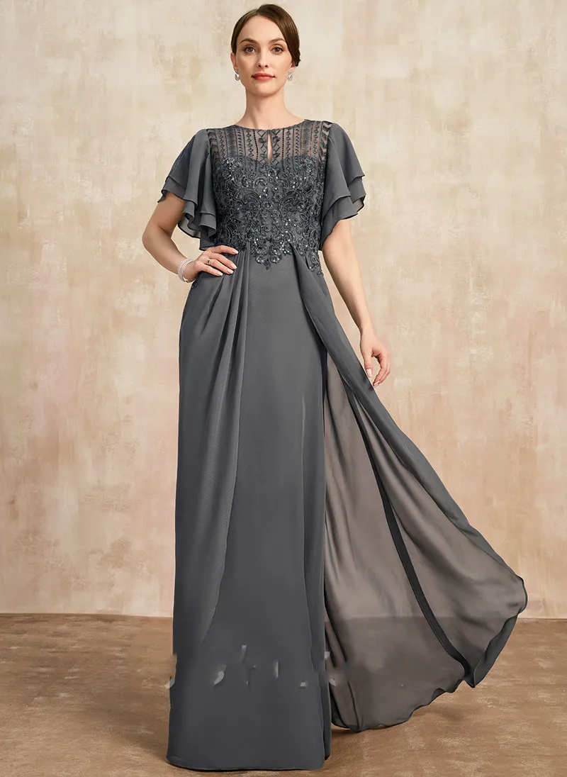 Vestido largo de gasa para madre de la novia, vestido de noche de lentejuelas con cuentas, fiesta de graduación, boda, invitados, 2023