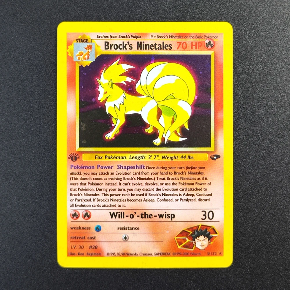 

Коллекционная карта DIY Pokemon TCG Pocket Card 2000 P.M GAME: Брокс и Найнтейлс, 3 суперредкие карты, классические игровые аниме-карты, игрушки