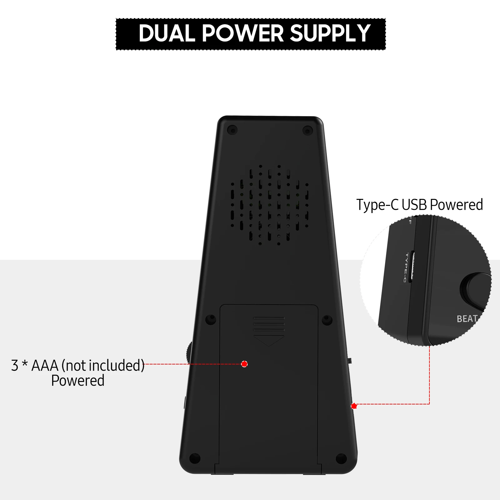 Metronomo Digitale Elettronico con Timer, Metronomo Universale con Controllo del Volume e della Velocità del Ritmo per Chitarra, Pianoforte e Batteria