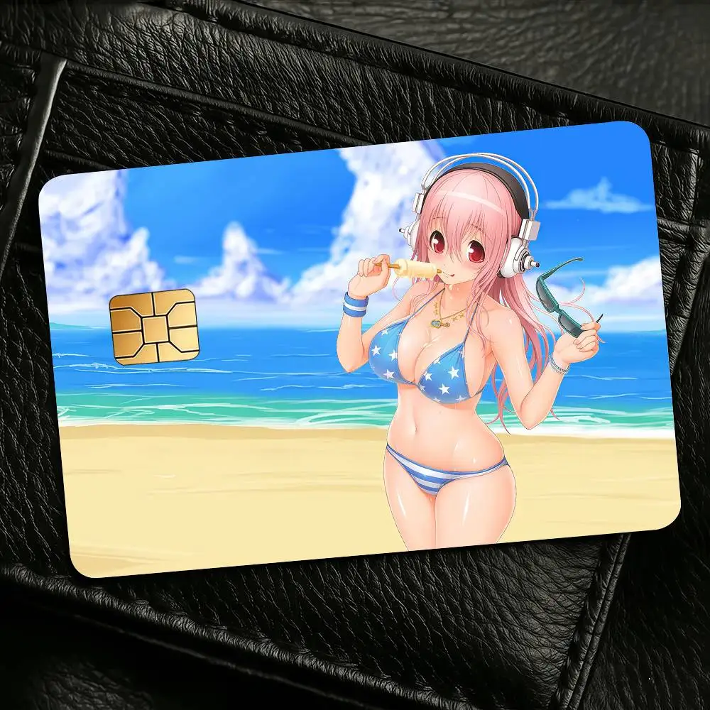 S-SUPER S-SONICO Credit Skin Cover Card Stickers 4PCS Film Bus Pass Front Decoration Bank Debit Waterproof