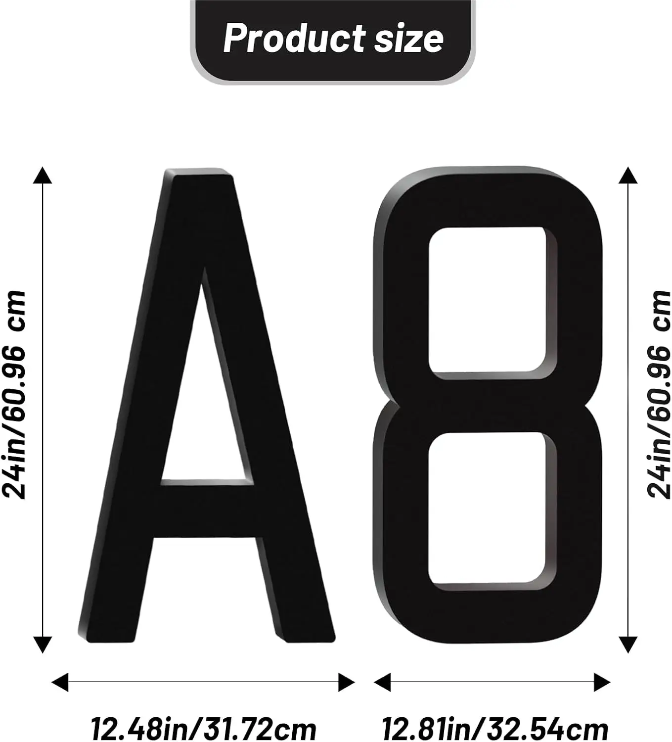 Floating Metal Address Numbers Outdoor Modern House Door Street Apartment Mailbox Home Office Black